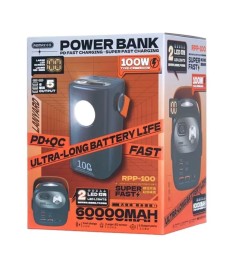 PowerBank Remax RPP-100 60000mAh 100W + 22.5W PD QC (Blue)